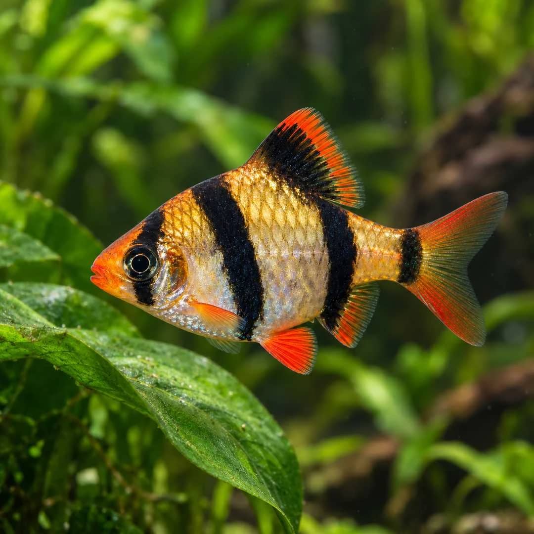 Green Tiger Barb India, buy Green Tiger Barb, Puntius tetrazona, Tiger Barb fish, Green Tiger Barb aquarium fish, schooling fish for planted aquarium, active community aquarium fish, Tiger Barb care, Green Tiger Barb temperature and pH, Tiger Barb group size, Green Tiger Barb tank setup, live Tiger Barb Bangalore