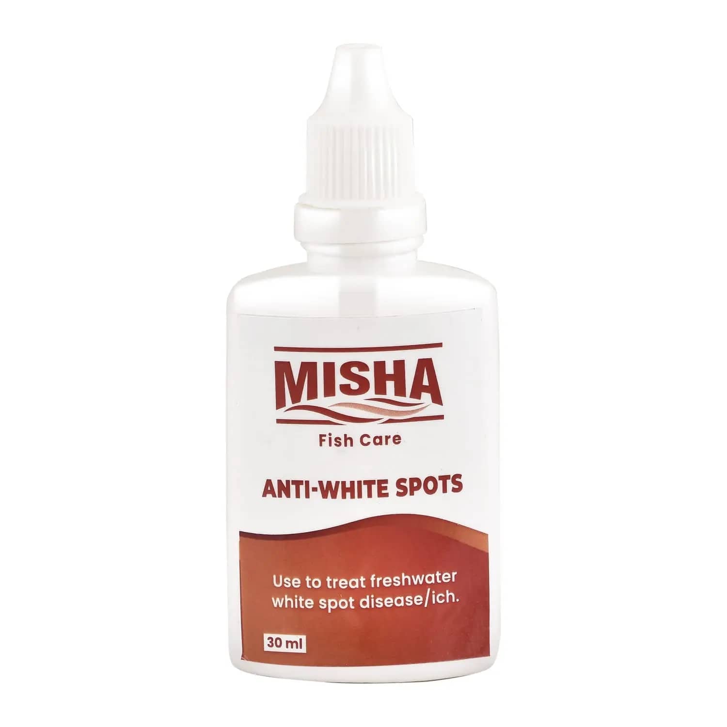 Misha Anti-White Spot Aquarium Treatment - 30ml - misha anti-white spot, aquarium white spot treatment, fish ich medicine, parasitic fish treatment, freshwater fish disease, saltwater fish disease, aquarium medication, fish health product, ich treatment for fish, fish parasite remedy