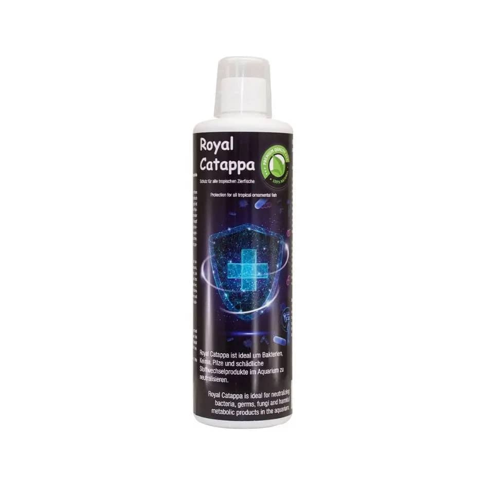 discusfood catappa royal, catappa royal 500ml, indian almond leaf extract for aquariums, catappa water conditioner india, discus water conditioner, betta blackwater tonic, catappa leaf liquid for fish tanks, tropical fish water treatment, aquarium tannin solution, discusfish care products india
