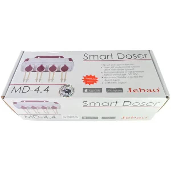 Jebao MD-4.4 Smart Doser (App + WiFi Control) for Aquarium - Jebao MD-4.4 Smart Doser, Jebao dosing pump, aquarium dosing pump, 4 channel doser, WiFi dosing pump, automatic aquarium doser, marine tank doser, reef tank doser, CA MG AB doser, smart dosing pump for fish tank, automated aquarium liquid dispenser, precision dosing pump for reef aquarium, Jebao doser with app control, Jebao MD4.4 India, aquarium supplement auto feeder