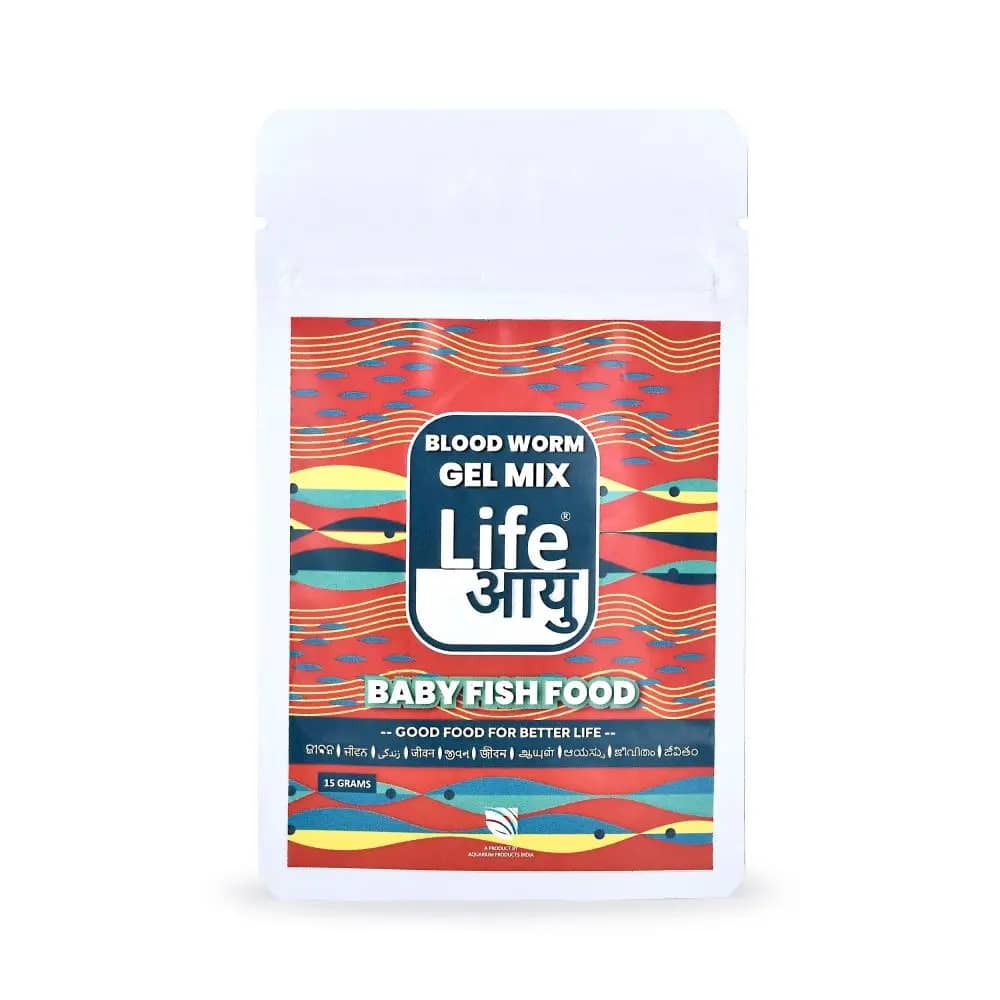 Buy Life AAYU Blood Worm Gel Mix, bloodworm gel mix for fry, soft fish food for nano tanks, gel food for baby fish, high protein fry food India, bloodworm based gel diet, nano fish soft food, fry growth gel mix, alternative to live bloodworms, protein boost for fry and nano fish
