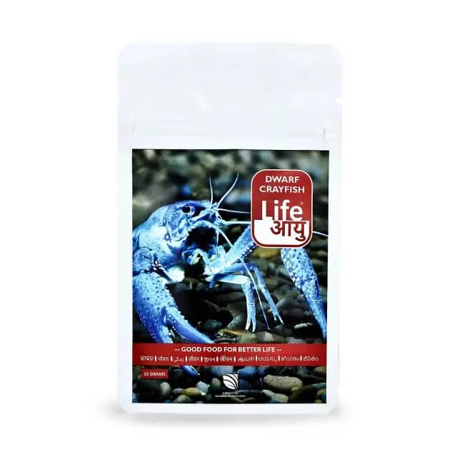 Buy Life AAYU Dwarf Crayfish Blue, blue dwarf crayfish food, CPO blue crayfish pellets, micro crayfish diet, blue crayfish colour food, crustacean sinking pellets, crayfish moulting support, nano crayfish food, spirulina crayfish diet, aquarium crustacean food India