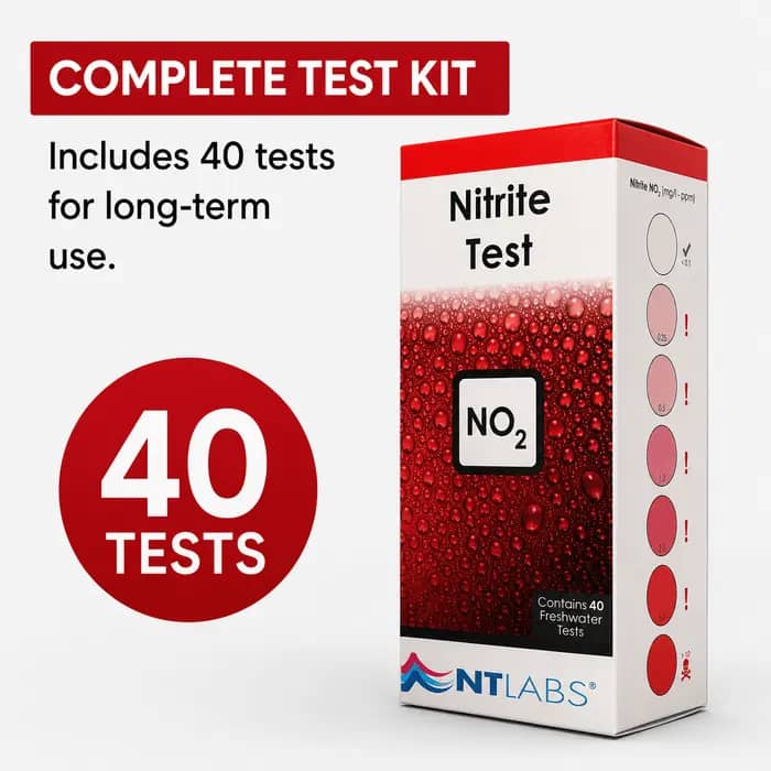 NT LABS Test Nitrite (NO2) - Aquarium Water Testing Kit - NT LABS Nitrite Test, aquarium nitrite test kit India, NO2 water tester for fish tank, freshwater nitrite testing kit, marine tank nitrite test, aquarium nitrogen cycle monitor, fish tank water quality kit, NT Labs NT002 India, how to measure nitrite in aquarium