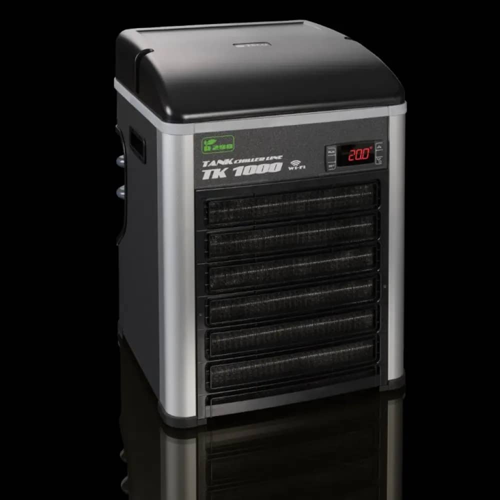 TECO TK-1000H aquarium chiller heater, TECO aquarium chiller India, aquarium chiller for 1000 litre tank, aquarium cooling system India, marine aquarium chiller heater, freshwater aquarium chiller, TECO TK1000H R290 chiller, professional aquarium temperature controller, large aquarium chiller India, aquarium heater cooler combo