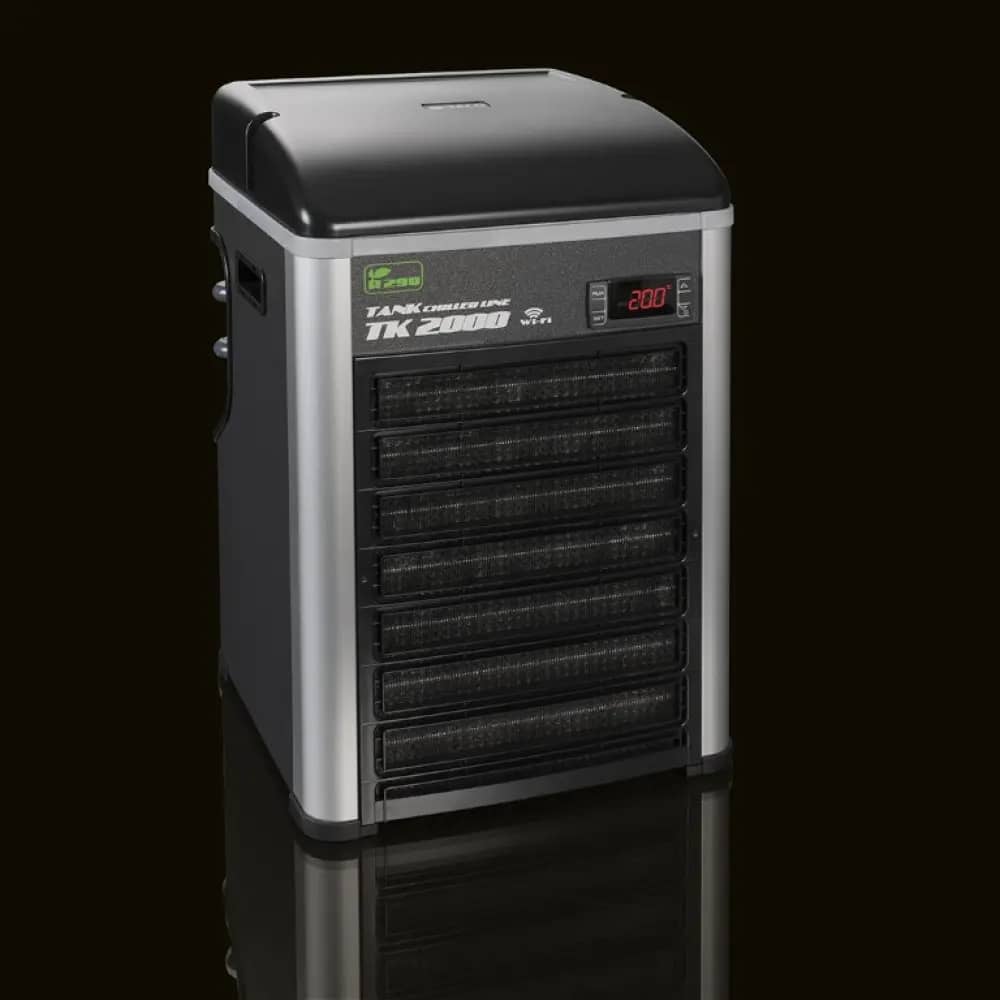 TECO TK-2000H aquarium chiller heater, TECO TK2000H chiller India, aquarium chiller for 2000 litre tank, large aquarium chiller India, marine aquarium cooling system, freshwater aquarium chiller heater, TECO aquarium temperature controller, R290 aquarium chiller, professional aquarium chiller India, aquarium heater cooler system
