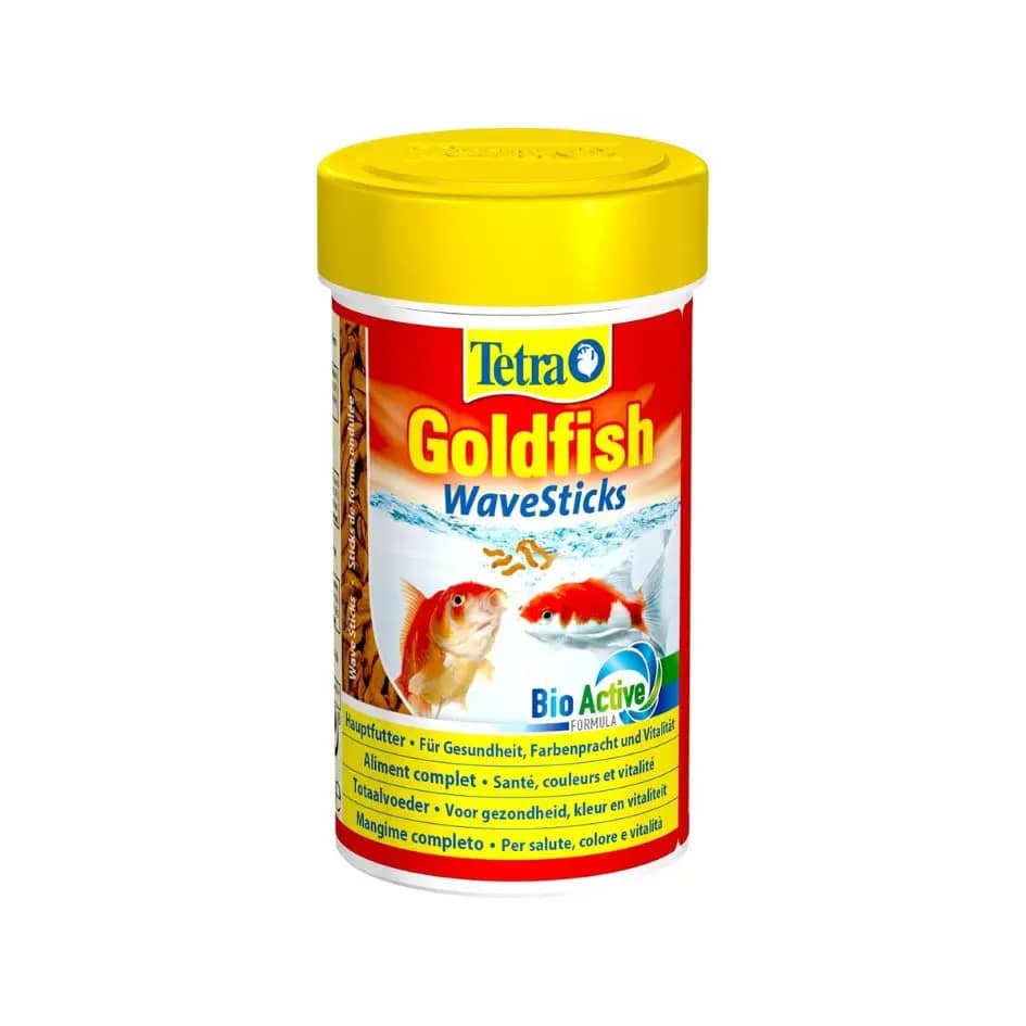 Buy Tetra Goldfish WaveSticks, goldfish sticks 34g, floating goldfish food sticks, colour enhancing goldfish sticks, WaveSticks fish food, complete diet for goldfish, cold water fish food sticks, natural color goldfish food, WaveShape sticks goldfish, goldfish nutrition India