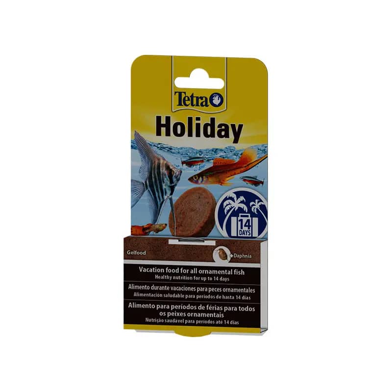 Tetra Holiday food block, vacation fish food India, Tetra Holiday 30g, long lasting fish food block, holiday fish food for aquariums, Tetra gel vacation block, fish food for 14 days, automatic fish feeding alternative, Tetra Holiday block online India, best vacation food for aquarium fish