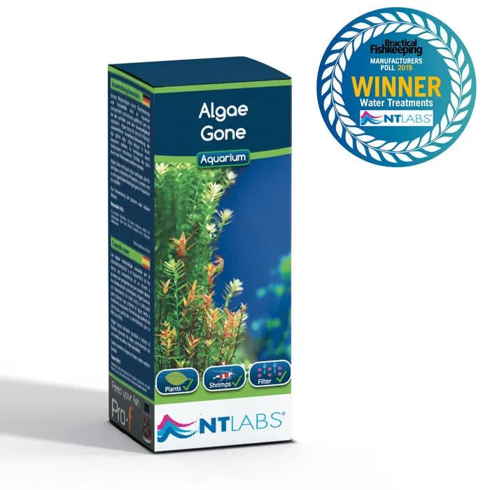 NT LABS Aquarium Algae Gone | 100ml - NT LABS Algae Gone India, aquarium green water remover, shrimp safe algae treatment, fish safe water clarifier, phosphate remover for aquarium, clear cloudy aquarium water, NT Labs NT473, plant friendly algae remover India, aquarium water clarifier for planted tanks