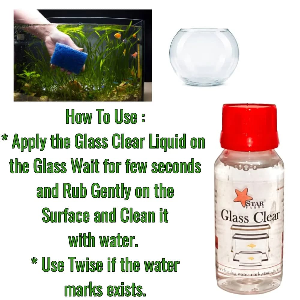 GLASS CLEAR ACID - Formula for Cleaning Water Mark , Stains in Aquarium And Bowls - 60ml