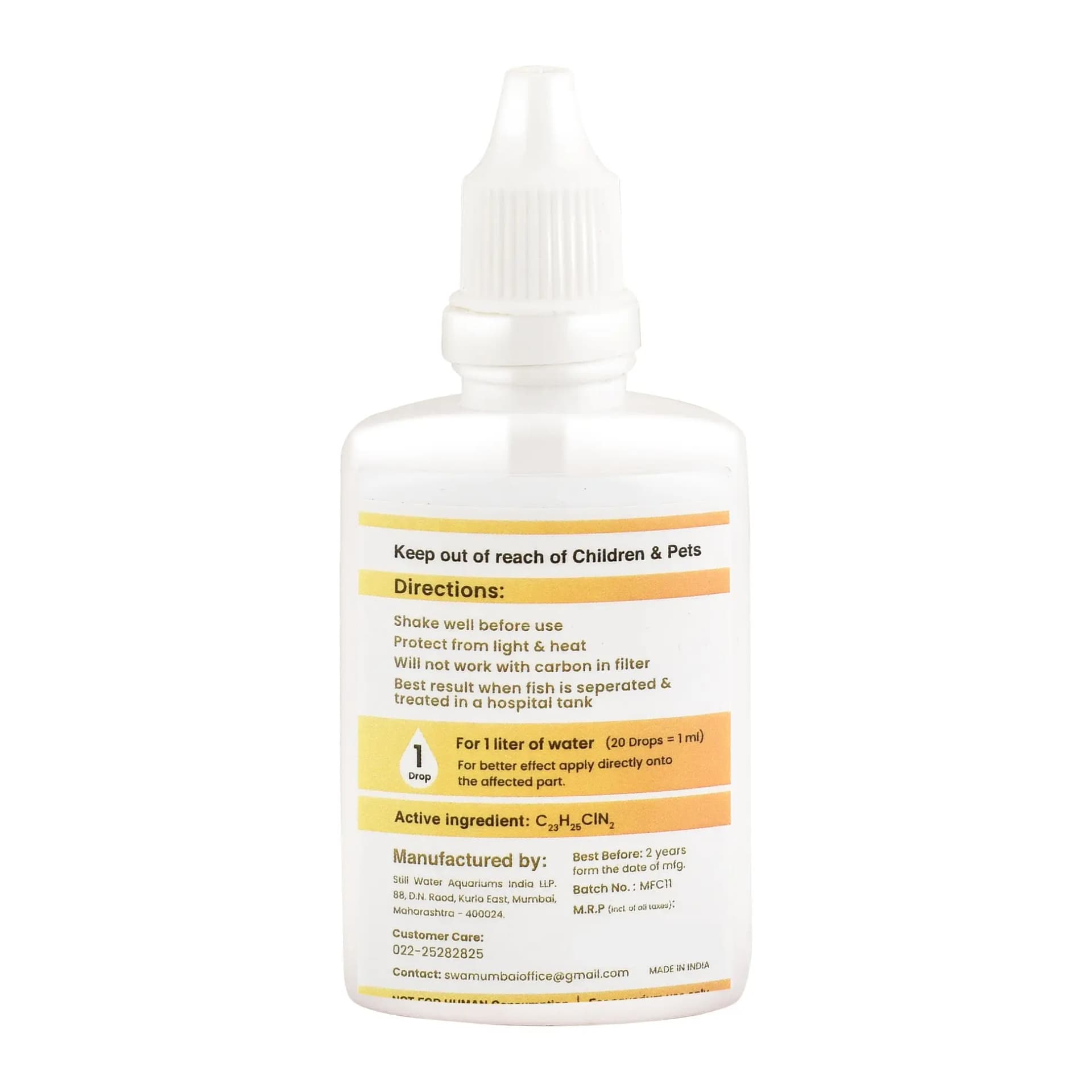 Misha Anti-Fungal – Effective Aquarium Fungal Treatment - 30ml - Misha Anti-Fungal, aquarium anti fungal treatment, fish fungal infection cure India, freshwater fish disease remedy, liquid anti fungal aquarium, fish health supplement India, aquarium medication Hindi, free shipping aquarium products Rs 450