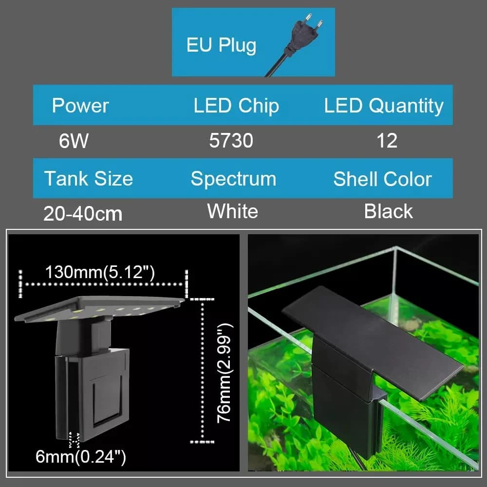 X3 LED Clip On Aquarium Light | 6w