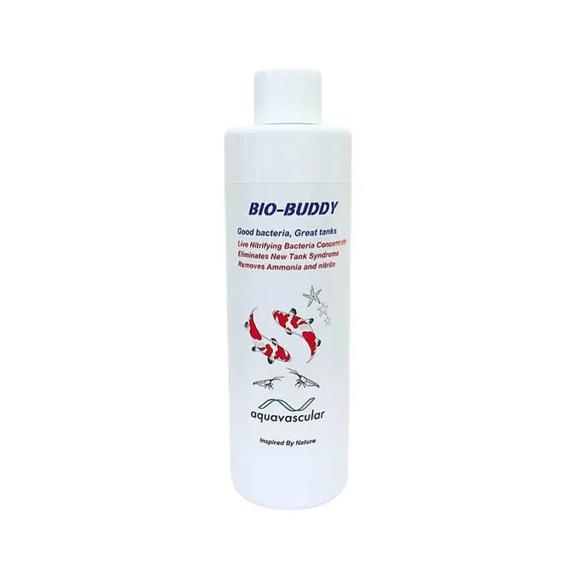 Buy Aquavascular Bio Buddy, aquarium beneficial bacteria India, nitrifying bacteria aquarium, tank cycling bacteria, reef safe bacteria supplement, freshwater marine bacteria culture, ammonia nitrite control aquarium, biofilter booster aquarium, planted tank bacteria supplement, aquarium water clarity bacteria