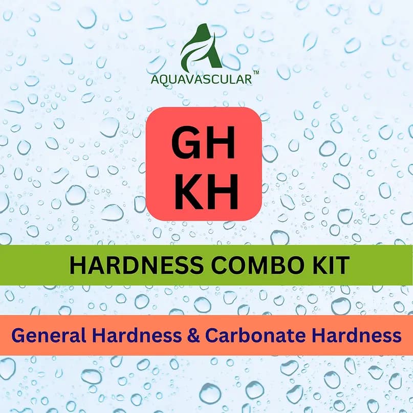 Buy Aquavascular Hardness Combo Kit, GH KH test kit aquarium, freshwater hardness test India, aquarium GH KH tester, planted tank hardness kit, shrimp tank GH KH test, aquarium pH stability test, aquarium water hardness kit, drop titration GH KH test, fish tank mineral balance test