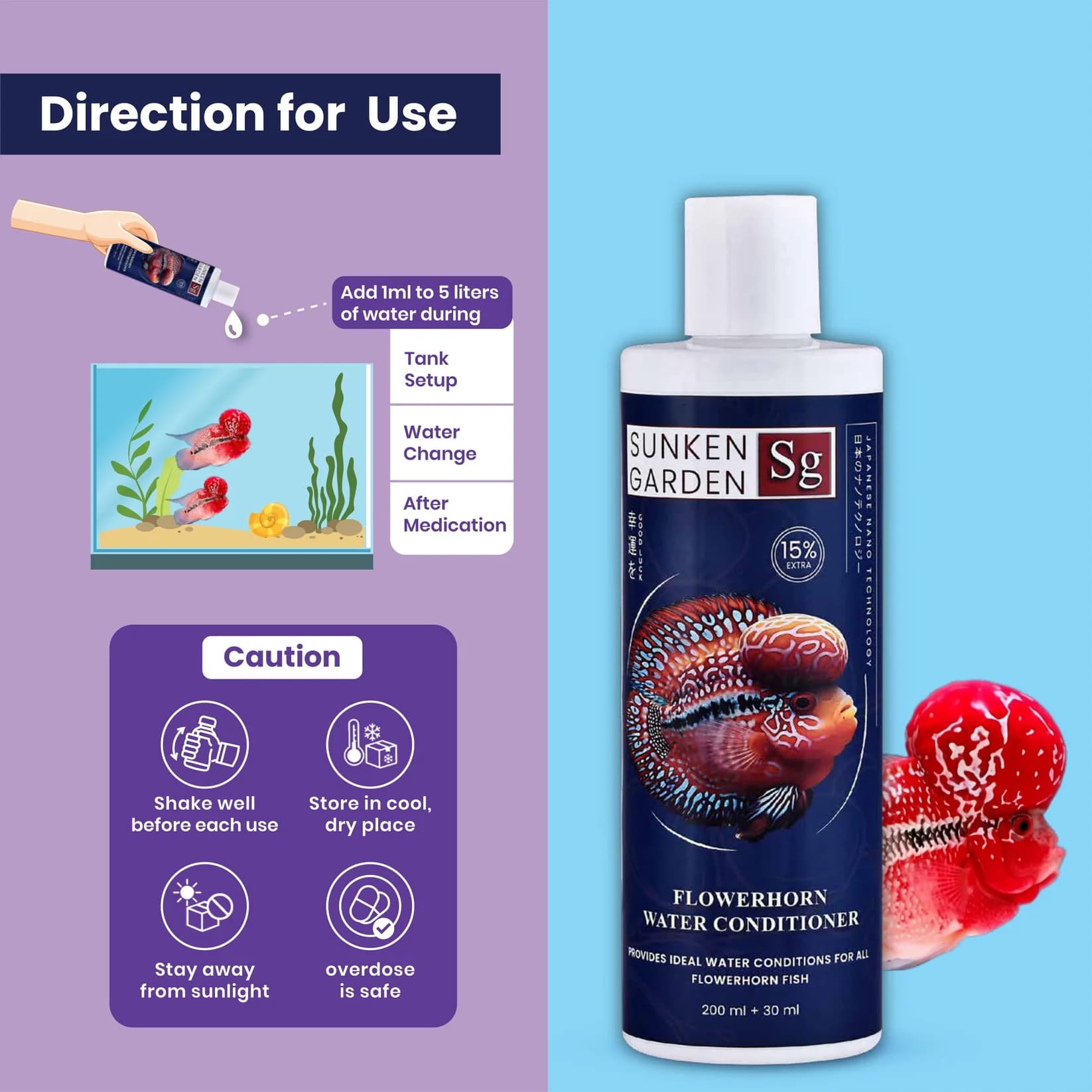 Sunken Garden Flowerhorn Fish Water Conditioner
