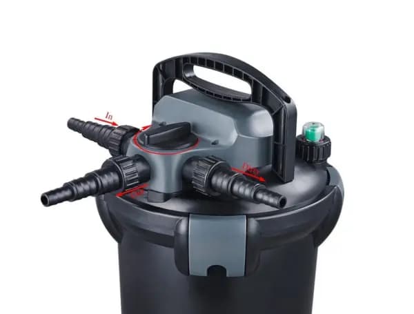 Jebao CBF 4000 Pressurised UV Pond Filter with 7W UV - Jebao CBF 4000, pressurised pond filter, UV pond filter, 7W UV clarifier, multi-stage pond filter, green water removal, pond filtration system India, external pond filter, easy clean pond filter, 4000L pond filter, pond water clarity, biological pond filter, mechanical pond filter, Jebao pond products
