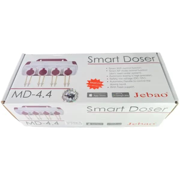 Jebao MD-4.4 Smart Doser (App + WiFi Control) for Aquarium - Jebao MD-4.4 Smart Doser, Jebao dosing pump, aquarium dosing pump, 4 channel doser, WiFi dosing pump, automatic aquarium doser, marine tank doser, reef tank doser, CA MG AB doser, smart dosing pump for fish tank, automated aquarium liquid dispenser, precision dosing pump for reef aquarium, Jebao doser with app control, Jebao MD4.4 India, aquarium supplement auto feeder