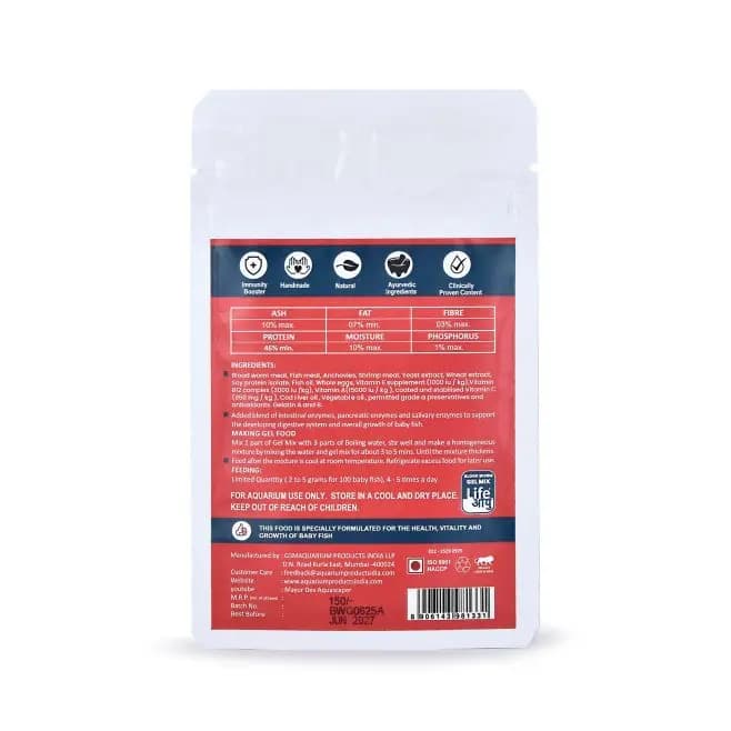 Buy Life AAYU Blood Worm Gel Mix, bloodworm gel mix for fry, soft fish food for nano tanks, gel food for baby fish, high protein fry food India, bloodworm based gel diet, nano fish soft food, fry growth gel mix, alternative to live bloodworms, protein boost for fry and nano fish