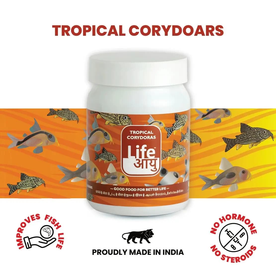 Buy Life AAYU Tropical Corydoras, corydoras sinking pellets, bottom feeder fish food India, micro sinking pellets, loach food, dwarf catfish food, spirulina sinking pellets, tropical bottom dweller food, cory fish diet, aquariumproductsindia fish food