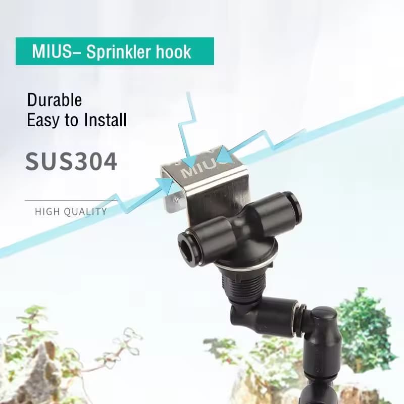 Buy MIUS fixing clamp for spray head, aquarium misting nozzle clamp, terrarium spray head holder India, stainless steel spray clamp, misting system glass clamp, MIUS spray nozzle mount, fogger spray head clamp, terrarium misting accessories