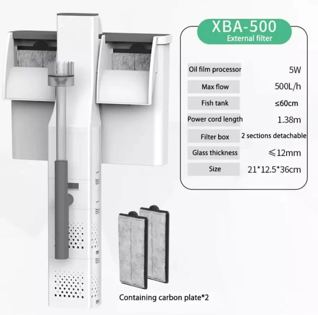Buy SunSun XBA hang on filter, SunSun XBA 200 filter, SunSun XBA 300 filter, SunSun XBA 500 filter, SunSun HOB filter India, aquarium hang on back filter India, small aquarium external filter, aquarium filter with surface skimmer, waterfall aquarium filter, budget HOB filter India, aquarium filter for 1.5 feet tank, aquarium filter for 2 feet tank