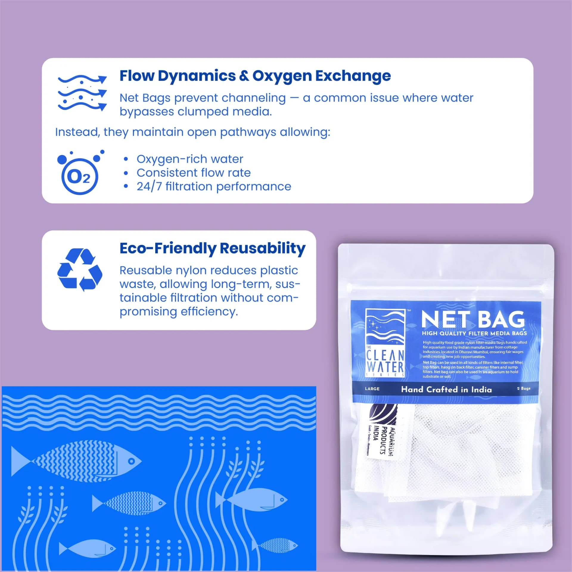 TCWS Net Bag Large for Aquarium Filter Media - TCWS Net Bag Large, aquarium filter bag, large filter media bag, aquarium media pouch, reusable filter bag, biological filter media bag, chemical filter media bag, mechanical filter media bag, fish tank filter accessories, filter media holder, aquarium filtration solutions India, buy filter bags online, aquarium media organizer