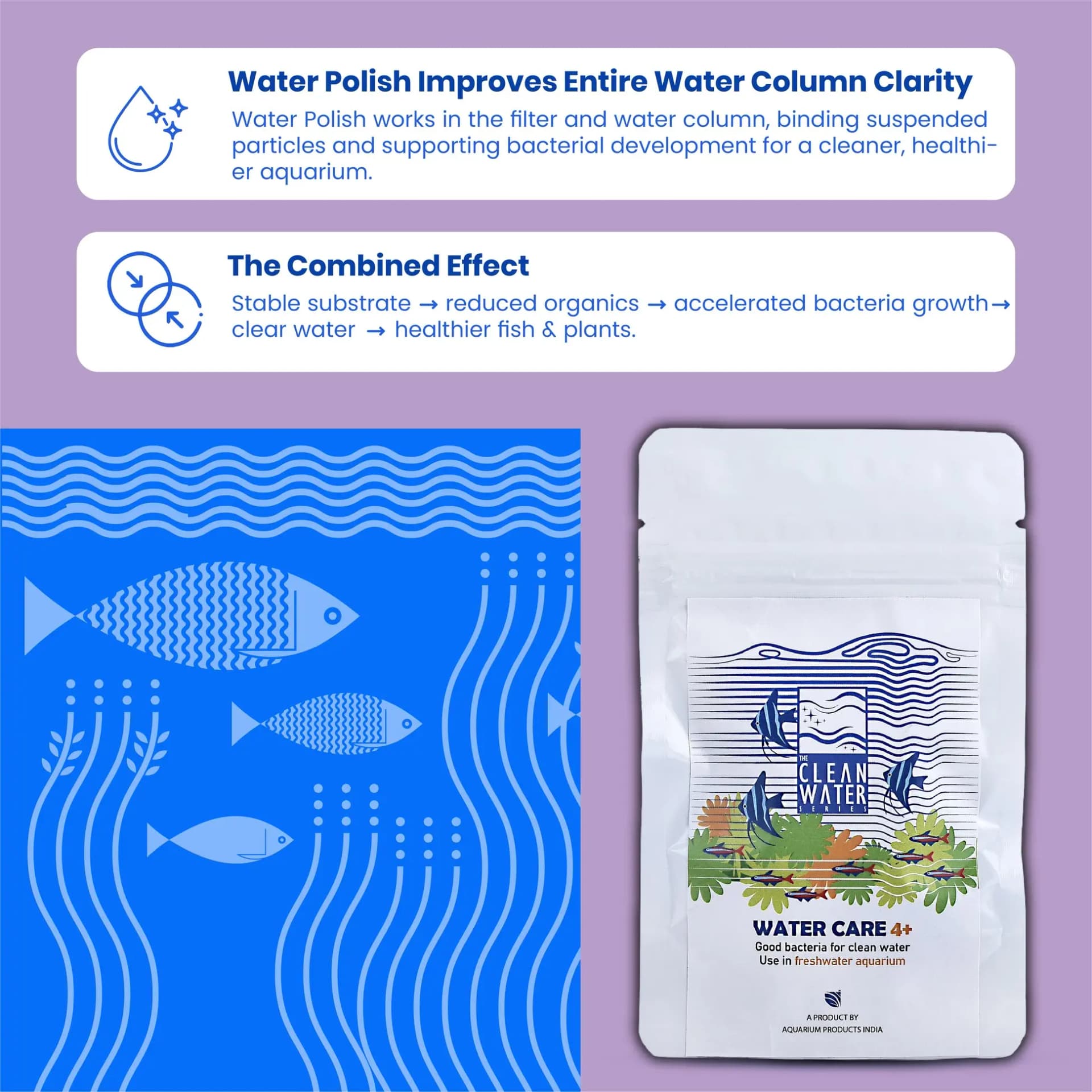 TCWS Watercare 4 - Premium Aquarium Water Care Solution - TCWS Watercare 4, aquarium water care, fish tank water conditioner, aquarium water treatment, healthy aquarium water, water quality solution, fish health product India, aquatic environment care, aquarium maintenance India, water clarity solution
