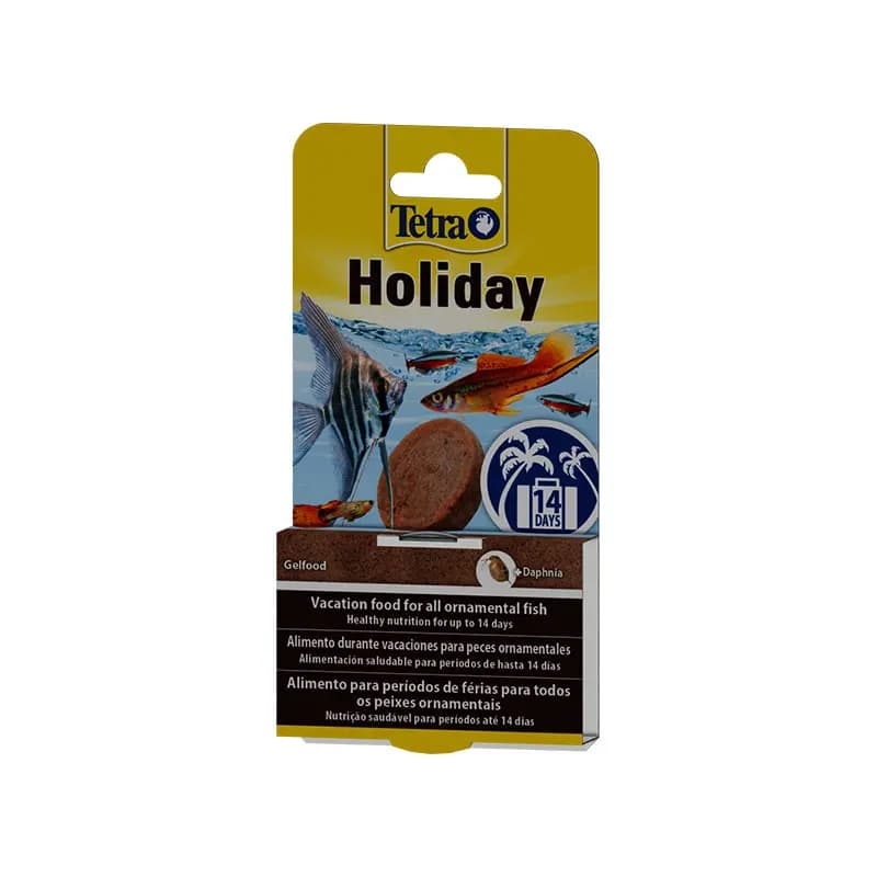 Tetra Holiday food block, vacation fish food India, Tetra Holiday 30g, long lasting fish food block, holiday fish food for aquariums, Tetra gel vacation block, fish food for 14 days, automatic fish feeding alternative, Tetra Holiday block online India, best vacation food for aquarium fish