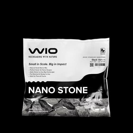 Buy WIO Black Venom Nano Rocks 2kg, black aquascaping rock nano aquarium India, nano aquascape hardscape stone, WIO black venom rock, shrimp tank hardscape stone, dramatic aquascaping rocks India, nano planted aquarium rocks