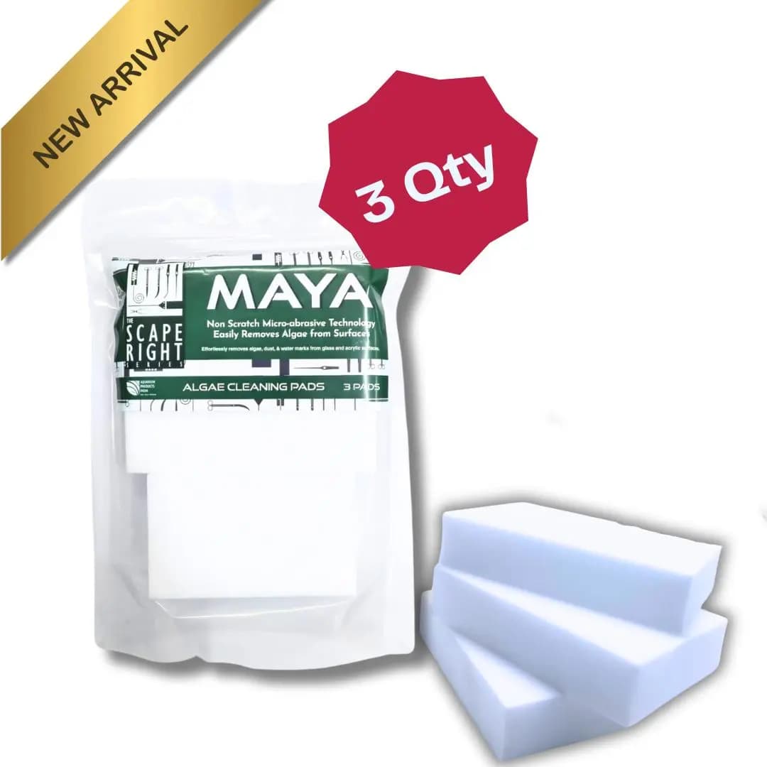 Maya Algae Cleaning Pads - - Maya Algae Cleaning Pads, aquarium algae cleaner, dual-sided algae pad, melamine sponge aquarium, fish tank glass cleaner, acrylic aquarium cleaner, Scape Right Series, aquarium cleaning tool India, stubborn algae remover, aquarium dust removal, non-scratch aquarium sponge, aquarium maintenance pad