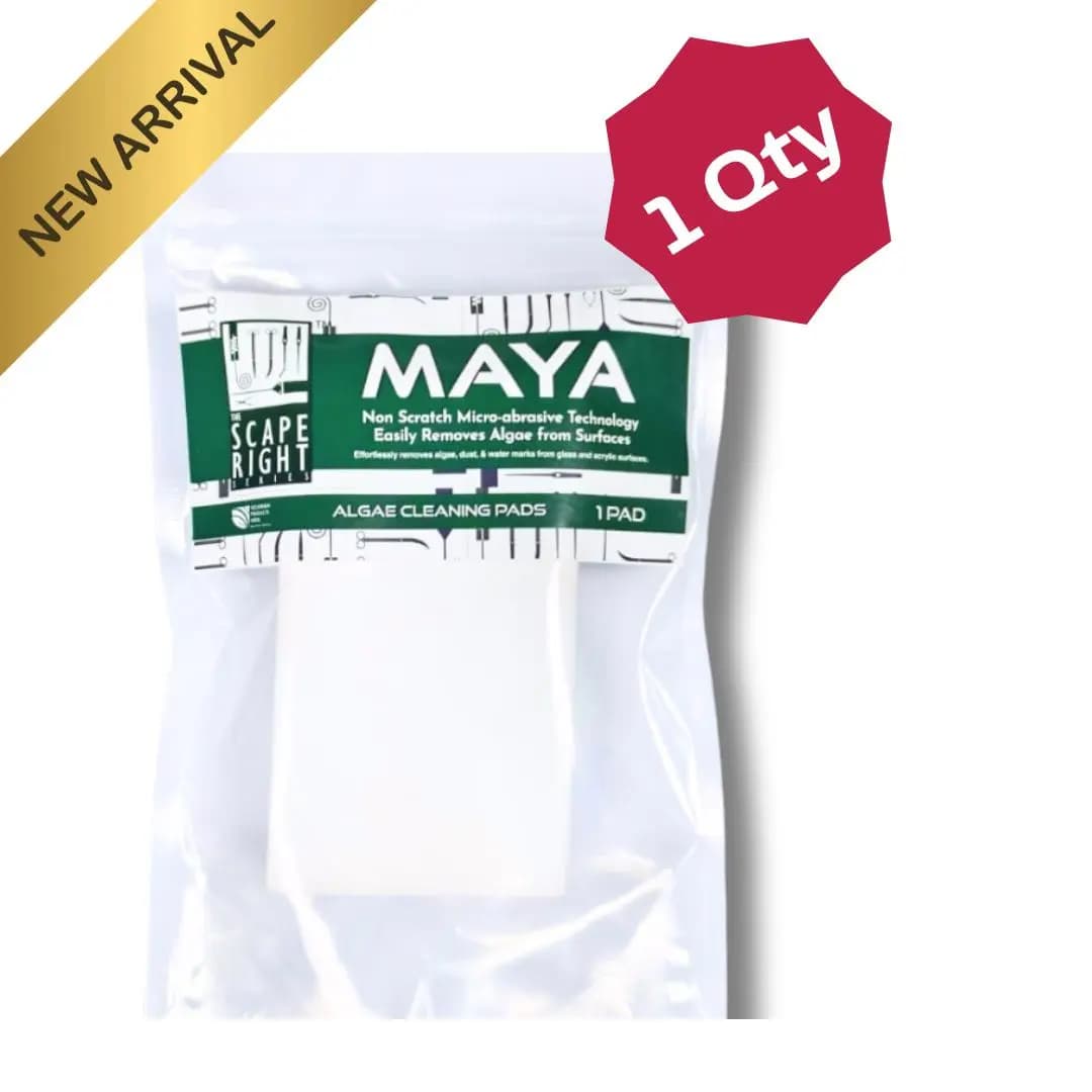 Maya Algae Cleaning Pads - - Maya Algae Cleaning Pads, aquarium algae cleaner, dual-sided algae pad, melamine sponge aquarium, fish tank glass cleaner, acrylic aquarium cleaner, Scape Right Series, aquarium cleaning tool India, stubborn algae remover, aquarium dust removal, non-scratch aquarium sponge, aquarium maintenance pad