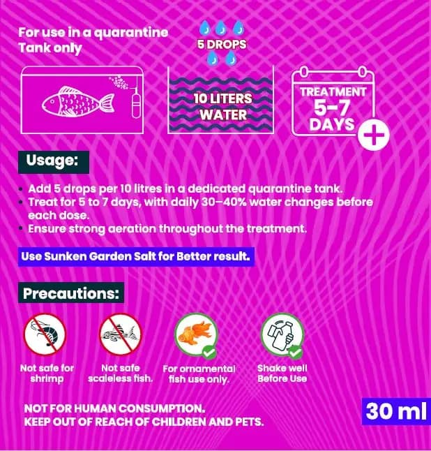 The Fish Safe Series Max Care 2000 - 30 ml - broad spectrum internal medication, tropical fish medicine, internal parasite treatment for fish, aquarium health products, fish care treatment, 30ml fish medication