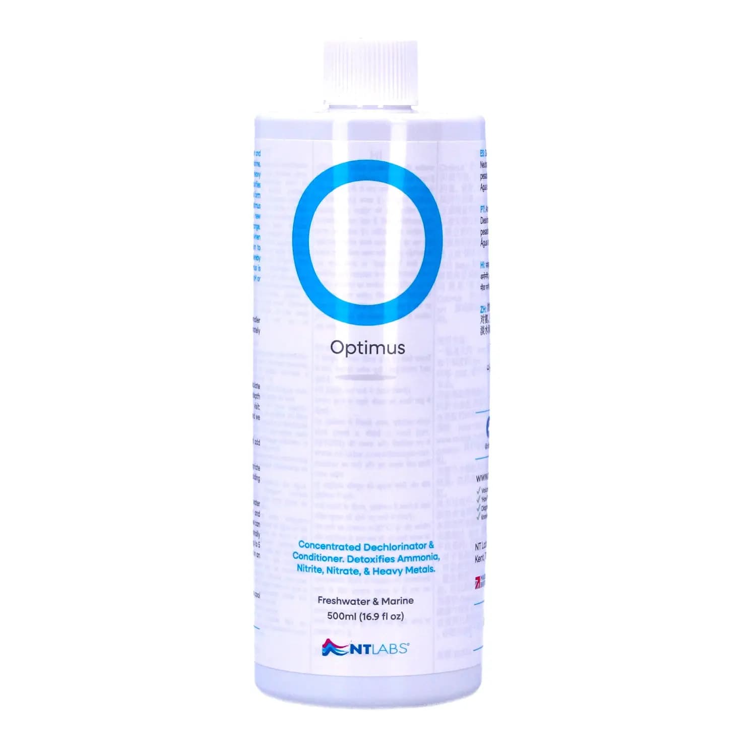 NT Labs Optimus Water Conditioner Dechlorinator Ammonia Remover | 500ml - NT Labs Optimus India, aquarium dechlorinator India, fish tank water conditioner, ammonia remover for aquarium, chloramine neutralizer for fish tank, marine water conditioner India, freshwater dechlorinator, heavy metal detoxifier for aquarium, prevent new tank syndrome, best water conditioner for saltwater fish