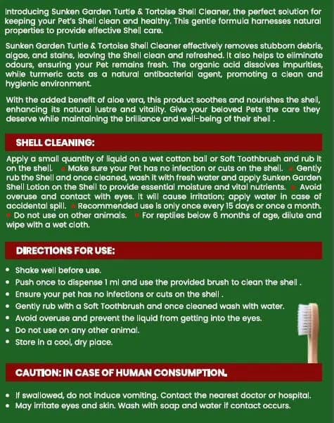 Reptile Garden Turtle & Tortoise Shell Cleaner – Aloe Vera Infused Shell Cleaner - turtle shell cleaner, tortoise shell cleaner, aloe vera shell cleaner, reptile shell care spray, aquarium reptile shell cleaner India, turtle shell cleaning spray, tortoise shell maintenance, reptile shell hygiene product, shell cleaner for turtles, shell cleaner for tortoises, natural shell cleaner, pet reptile shell care