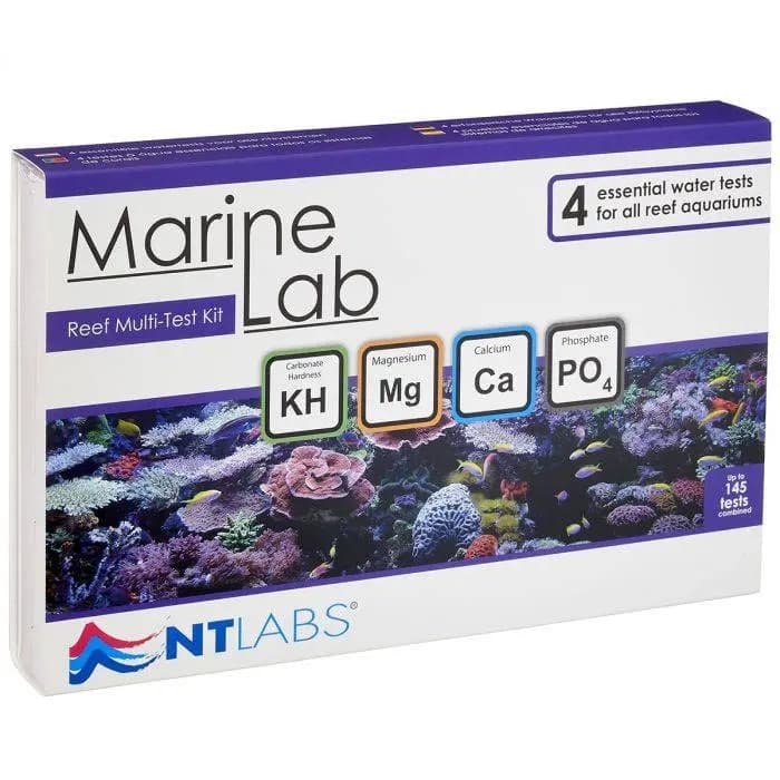 NT Labs Marine Lab Reef Multi-Test Kit - NT Labs Marine Lab Reef Multi-Test Kit, reef aquarium test kit India, saltwater water testing kit, KH Magnesium Calcium Phosphate test, titration test kit for reef tanks, saltwater aquarium parameter monitoring, reef tank water chemistry kit, professional reef test kit India