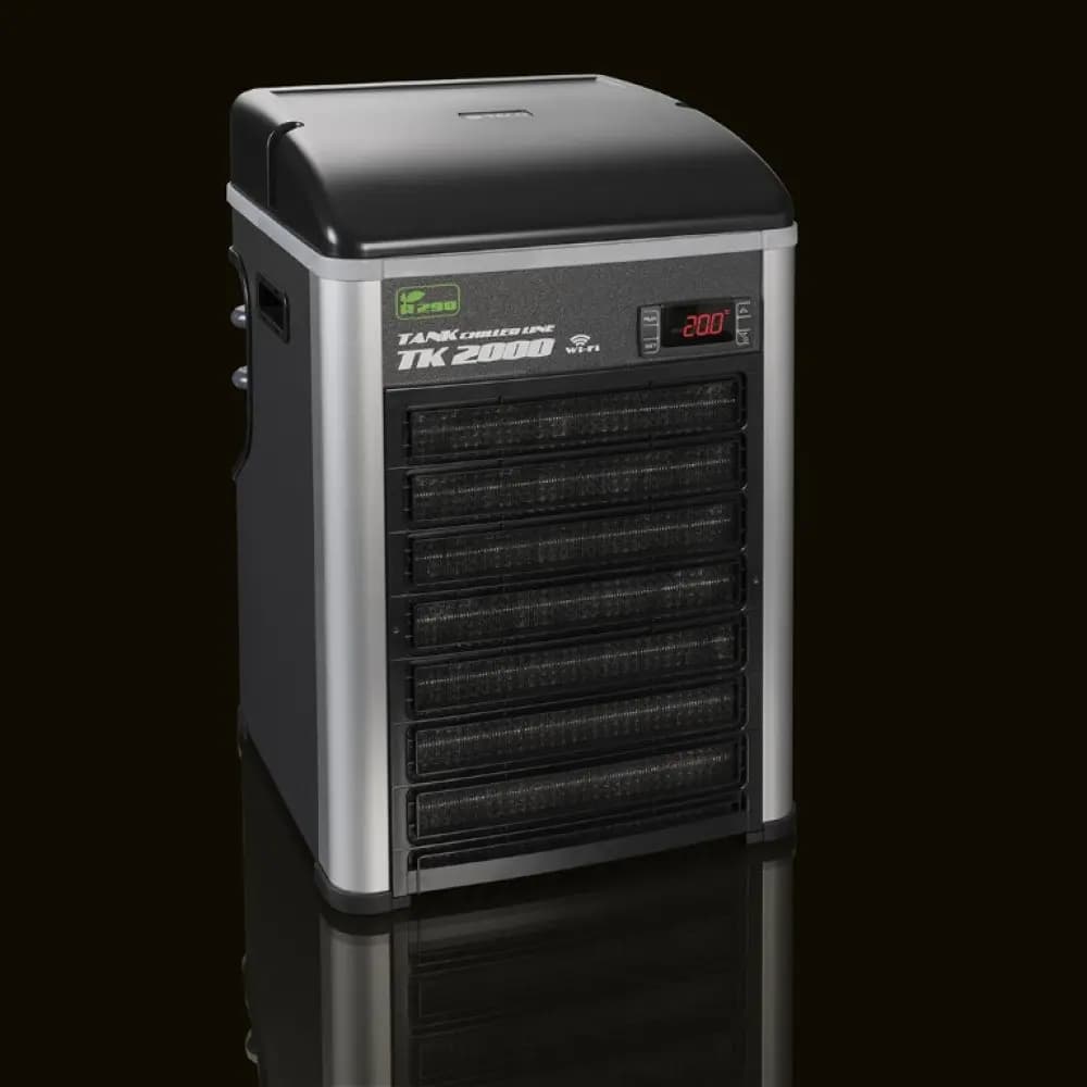 TECO TK-2000H aquarium chiller heater, TECO TK2000H chiller India, aquarium chiller for 2000 litre tank, large aquarium chiller India, marine aquarium cooling system, freshwater aquarium chiller heater, TECO aquarium temperature controller, R290 aquarium chiller, professional aquarium chiller India, aquarium heater cooler system
