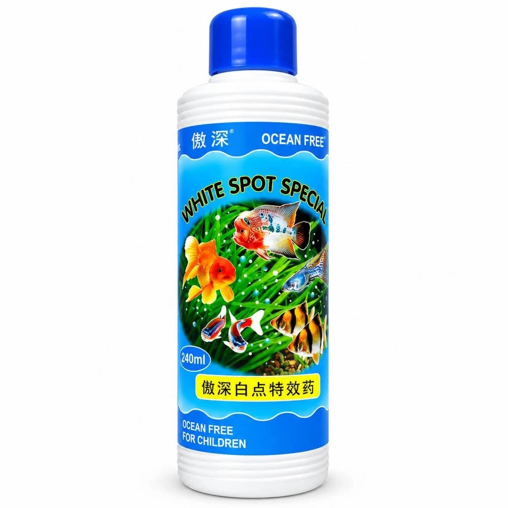 Ocean Free White SPOT Special 240 ml, Ocean Free white spot treatment, white spot treatment for aquarium fish, aquarium white spot medicine India, fish tank white spot treatment, aquarium treatment 240 ml, white spot medicine dosage aquarium, aquarium fish treatment