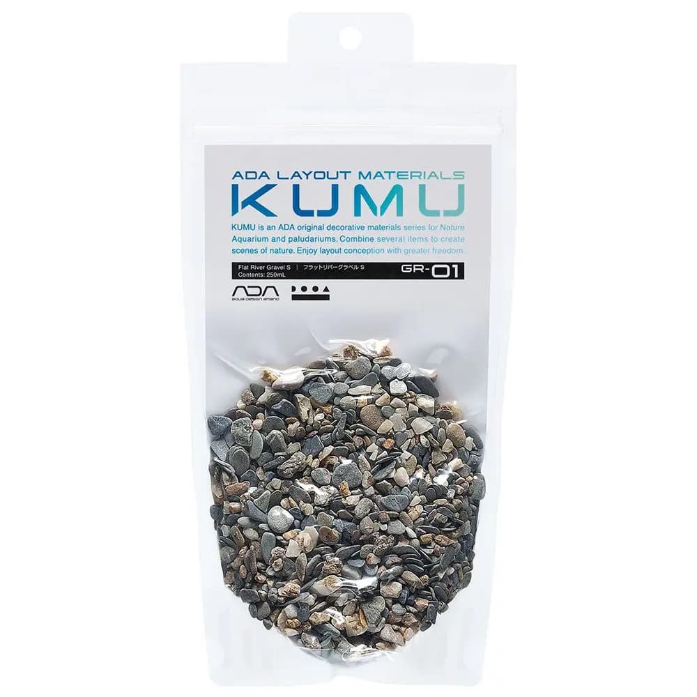 Buy ADA KUMU GR-01 - Flat River Gravel S - 250ml, ADA hardscaping, Best hardscaping, buy Black Lava Stone