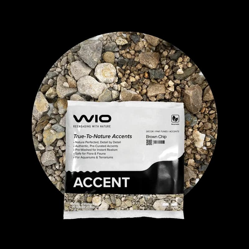 Buy WIO Brown Accent Gravel Mix Online India, brown aquarium accent gravel India, biotope aquascaping accent substrate, natural brown aquarium gravel, WIO brown chip 750g, decorative aquarium gravel India, nature aquascape accent stones, freshwater aquarium detailing gravel
