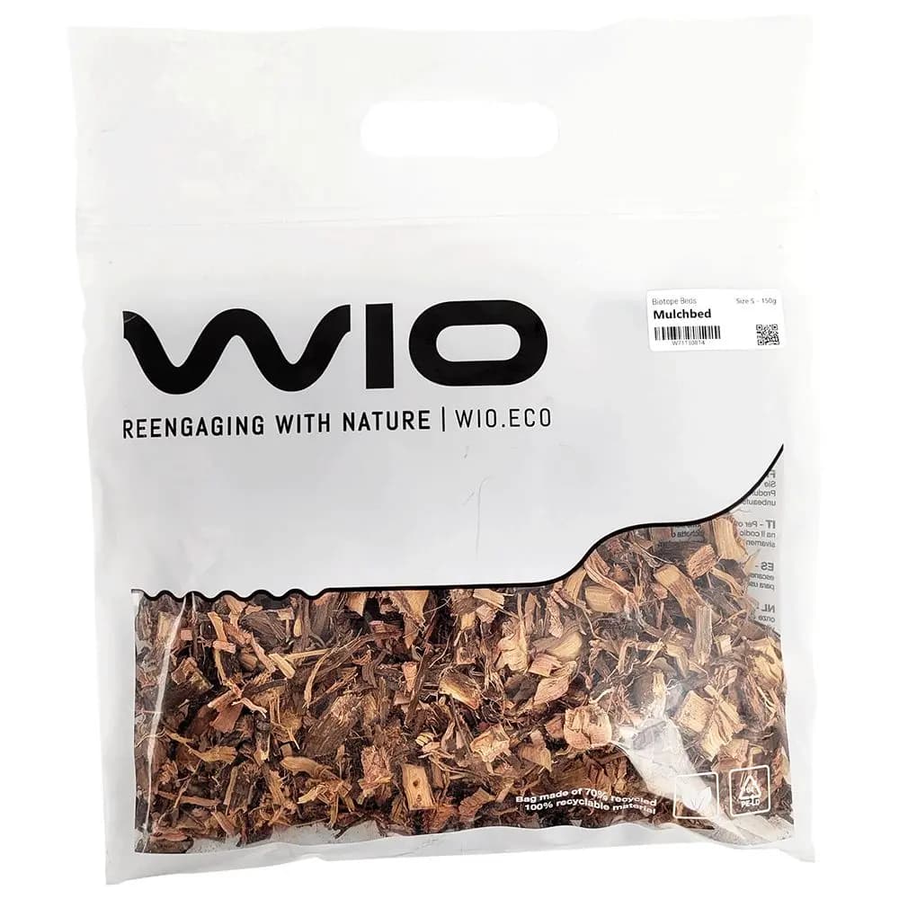 Buy WIO Mulchbed Biotope Bed Online India, biotope aquarium mulch substrate India, blackwater aquarium substrate, forest floor aquarium bed, WIO biotope bed 150g, natural biotope aquascaping material, inert aquarium substrate India, freshwater biotope substrate