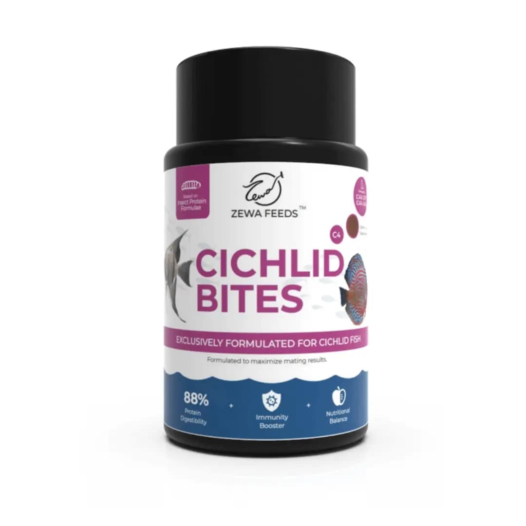Buy Zewa cichlid power bites fish food, buy cichlid food online India, best food for African cichlids, high protein cichlid pellets, sinking food for cichlids, American cichlid fish food, dwarf cichlid food India, color enhancing cichlid pellets, aquarium cichlid food online, nutritious fish food for cichlids