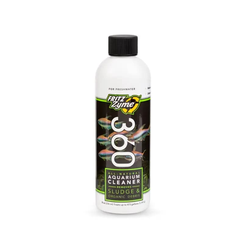 FritzZyme 360, biological aquarium cleaner, sludge digester, probiotic aquarium bacteria, freshwater tank cleaner, FritzZyme cleaner, organic waste breakdown, aquarium odor remover, filter support bacteria, non-toxic aquarium treatment
