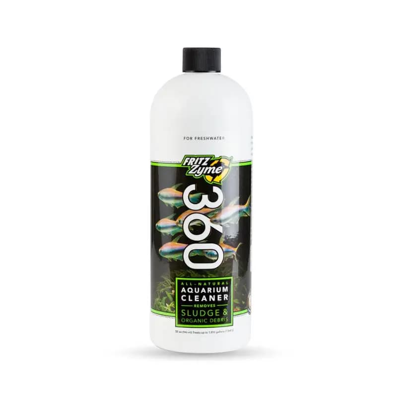 FritzZyme 360, biological aquarium cleaner, sludge digester, probiotic aquarium bacteria, freshwater tank cleaner, FritzZyme cleaner, organic waste breakdown, aquarium odor remover, filter support bacteria, non-toxic aquarium treatment