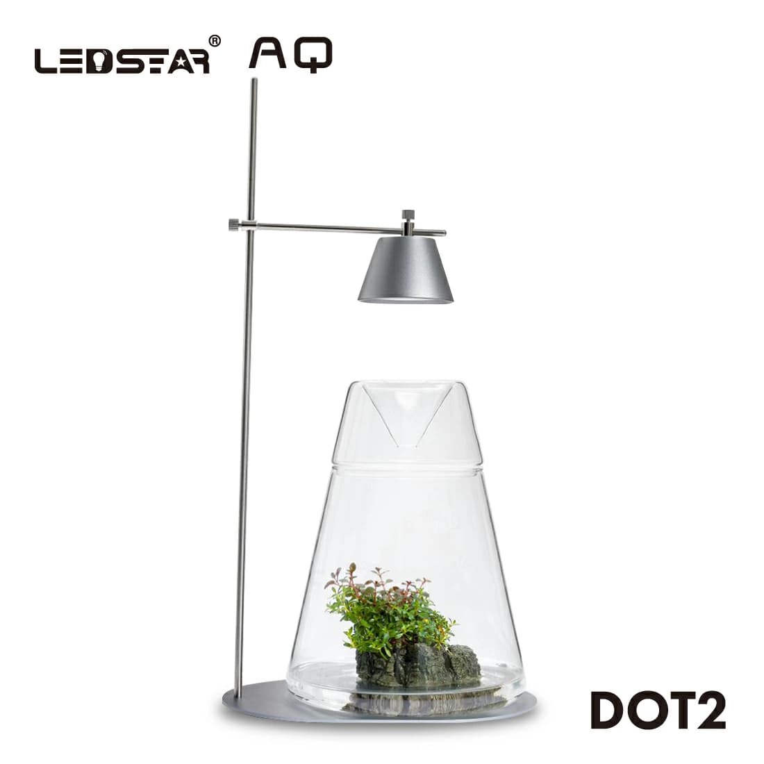LEDSTAR AQ-DOT Ver2, AQ-DOT II, WRGB nano light, desktop terrarium lamp, USB WRGB plant light, touch control nano LED, dew collection jar light, wabi kusa lamp, 7W USB desktop LED, ecological bottle light, stainless steel plant lamp