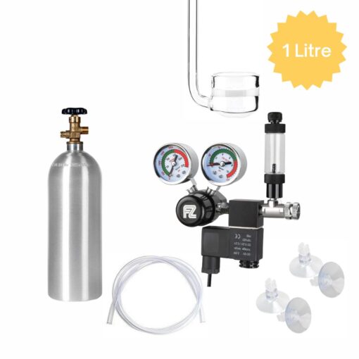 Complete CO2 Kit 1L Aluminium Cylinder with Fzone Regulator