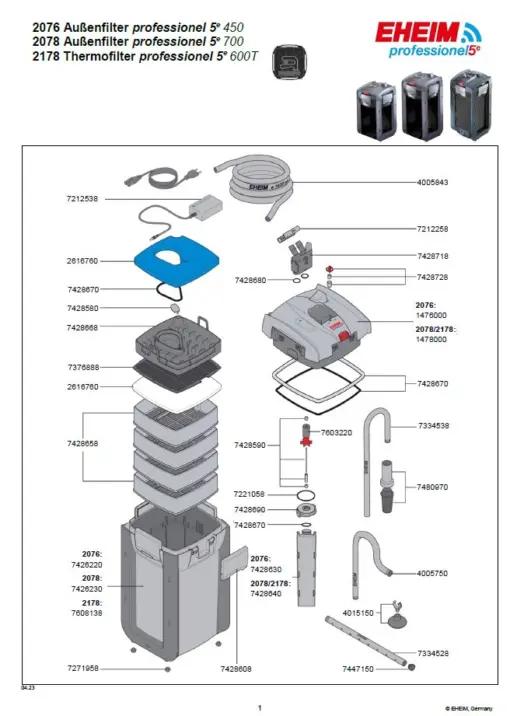 Eheim External Professional Filter 5E - 700-2